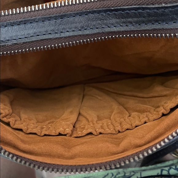 Patricia Nash Camila Nubuck Leather Hobo Bag Midnight Blue - Picture 4 of 10